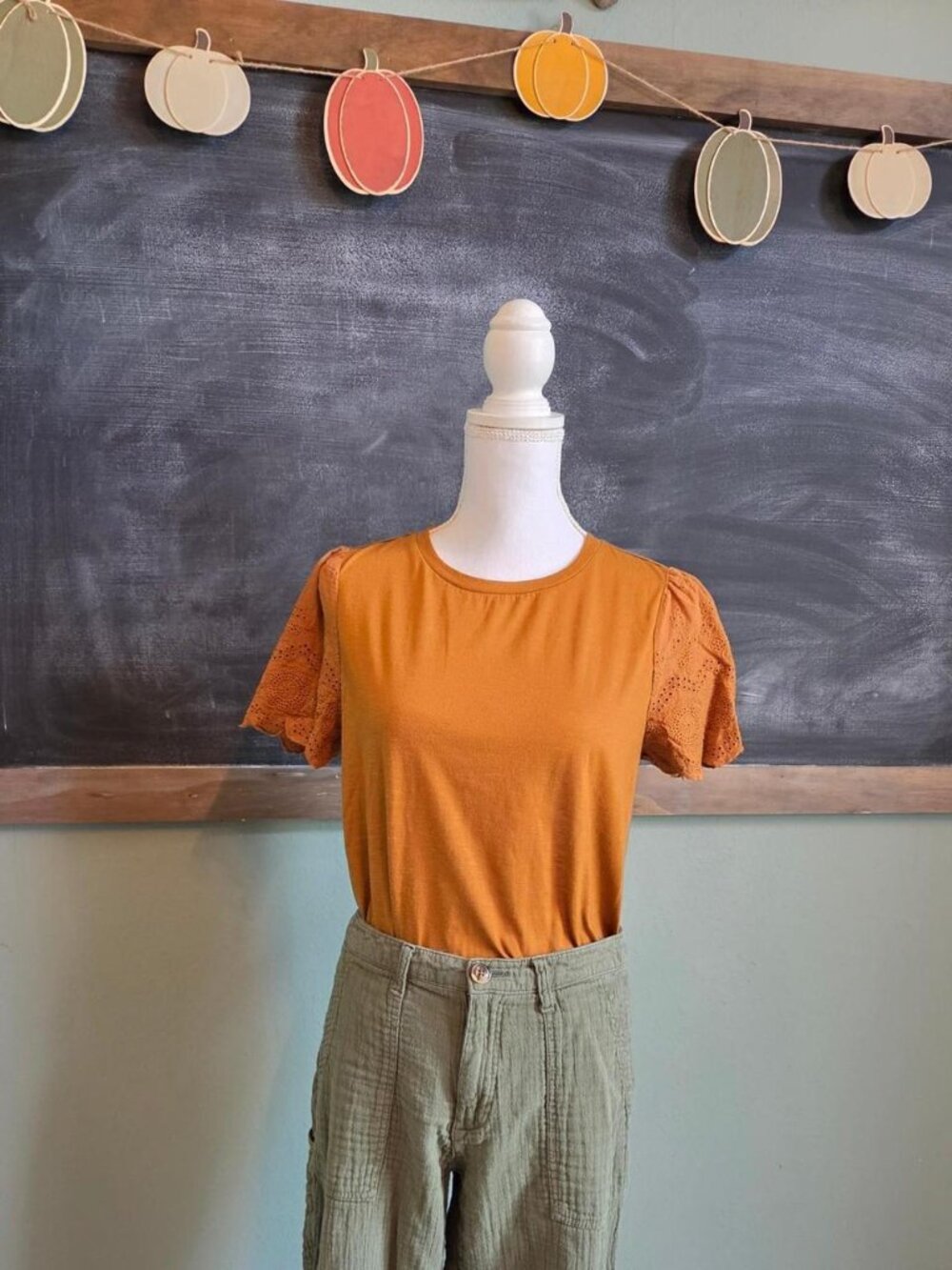SHEIN Women's Burnt Orange/Gold Blouse MED